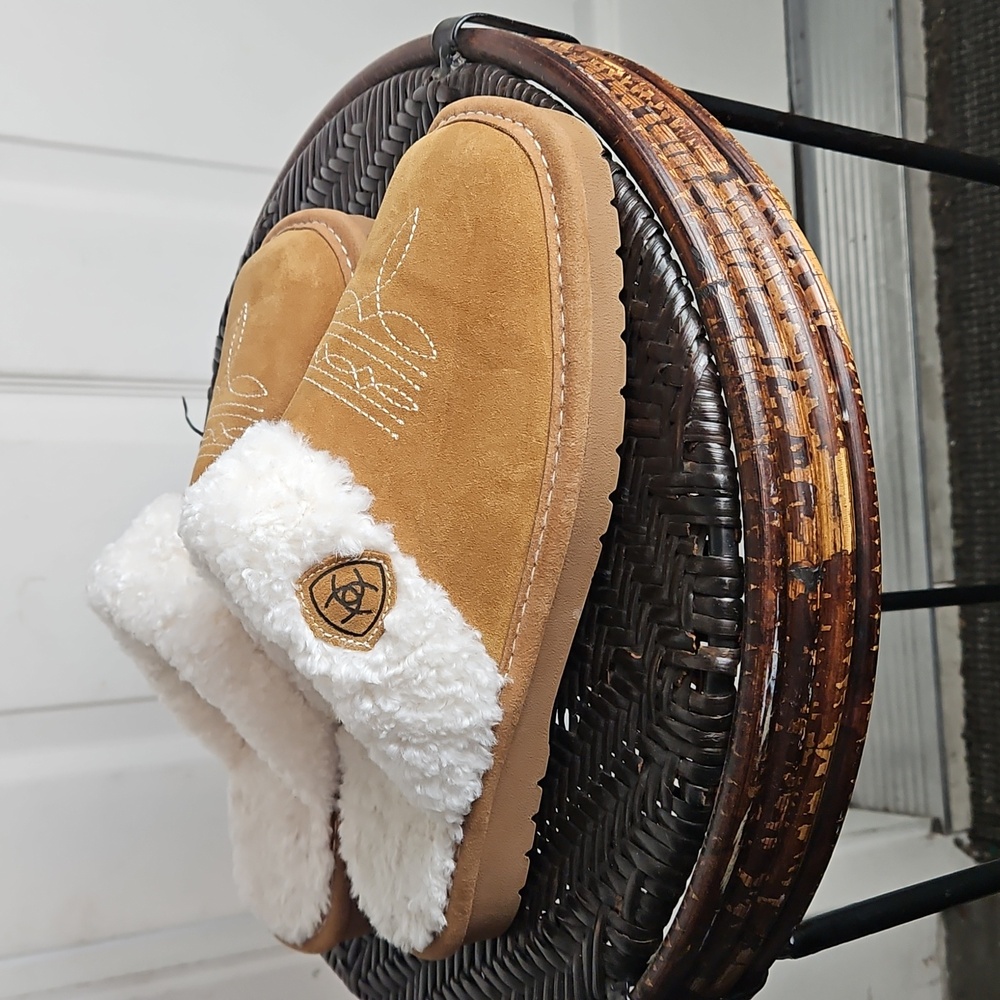 Ariat Jackie Square Toe Tan Slippers Women 8 - Picture 3 of 10